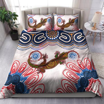 Australia Aboriginal Inspired Bedding Set - Indigenous Gecko Aboriginal Inspired Patterns