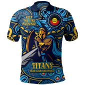 Gold Coast Titans Polo Shirt Custom Naidoc Week 2024 Aboriginal Pattern And Torres Strait Islander Inspired