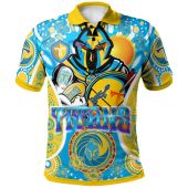 Gold Coast Titans Custom Polo Shirt - Titans Pride With Aboriginal Dot Art Personalised Player And Number Polo Shirt