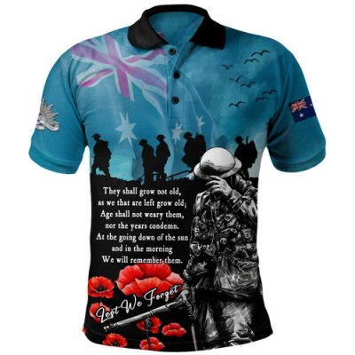 Australia Polo Shirt Anzac Day Blue Horizon Of Sacrifice