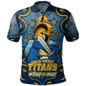 Gold Coast Titans Polo Shirt Aboriginal Pattern Inspired Victory Is Ours