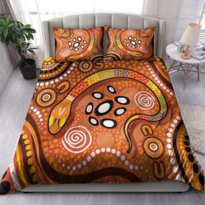 Australia Indigenous Bedding Set - The Aboriginal Inspired Rainbow Serpent