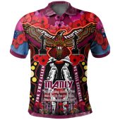 Manly Warringah Sea Eagles Anzac Custom Hoodie - Remembrance Manly Anzac Day With Poppy Flower Watercolour Style