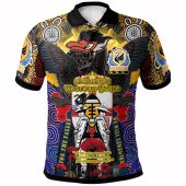 Force Custom Polo Shirt - Remembrance Force With Black Swan Patterns And Poppy Flower