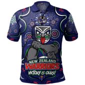 New Zealand Warriors Polo Shirt Aboriginal Pattern Inspired Victory Is Ours