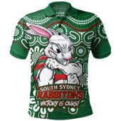 South Sydney Rabbitohs Polo Shirt Aboriginal Inspired Tough Fan Rugby For Life