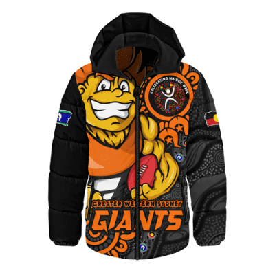 GWS GIANTS Hooded Padded Jacket Power Through Generations NAIDOC Edition