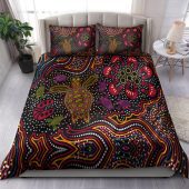 Australia Indigenous Bedding Set - Aboriginal inspired art turtles dreaming story background
