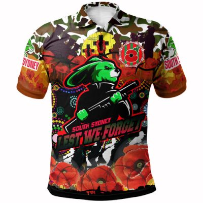 South Sydney Rabbitohs Camouflage Anzac Custom Hoodie - Souths Anzac Day Lest We Forget Spirit Hoodie