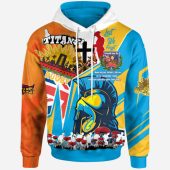 Gold Coast Titans Hoodie - Custom Remembrance Titans Anzac Quote With Poppy And Rosemary Hoodie