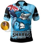 Cronulla-Sutherland Sharks Polo Shirt Heart Of A Fighter Tough And Fearless
