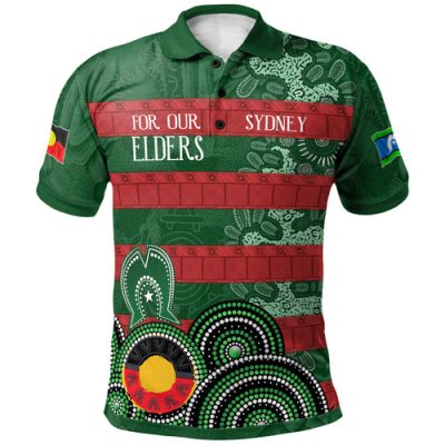 South Sydney Rabbitohs Custom Polo Shirt - For Our Elders Home Jersey Polo Shirt