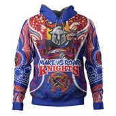 Newcastle Knights Custom Indigenous Hoodie - Newcastle Knights Team Still Uknighted Make Us Roar Personalised Hoodie