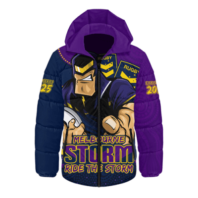 Melbourne Storm Hooded Padded Jacket Battle For Glory Rugby Finals Edition