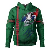 South Sydney Rabbitohs Hoodie - Happy Australia Day Flag Scratch Style