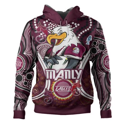 Manly Warringah Sea Eagles Indigenous Custom Hoodie - Super Manly Army Scratch Style Hoodie