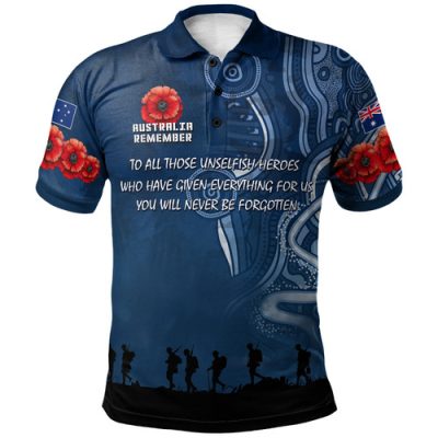 Australia Anzac Polo Shirt - Australia Remember with Aboriginal Inspired Patterns Polo Shirt