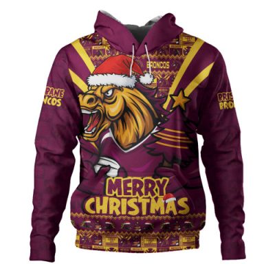 Brisbane Broncos Hoodie Merry Christmas Festive Spirit Edition
