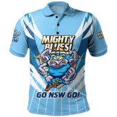 New South Wales Blues Polo Shirt Custom State Of Origin 2024 Passionate Fan Born To Win Ver 1