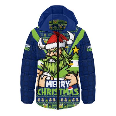 Canberra Raiders Hooded Padded Jacket Merry Christmas Festive Spirit Edition