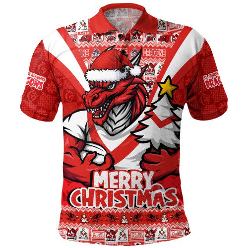 St. George Illawarra Dragons Polo Shirt Merry Christmas Festive Spirit Edition St. George Illawarra Dragons Polo Shirt Merry Christmas Festive Spirit Edition