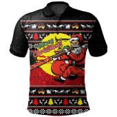 Australia Polo Shirt Aboriginal Didgeridoo Santa Christmas