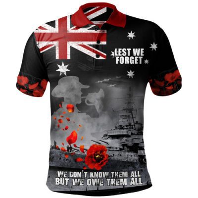 Australia Polo Shirt Anzac Day Guardian Of The Seas Lest We Forget