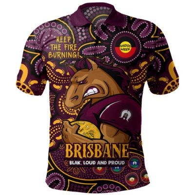 Brisbane Broncos Polo Shirt Custom Naidoc Week 2024 Aboriginal Pattern And Torres Strait Islander Inspired