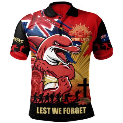 Redcliffe Dolphins Polo Shirt Fearless ANZAC Defender