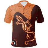 Australia Polo Shirt - Aboriginal Inspired Polo Blue Dream