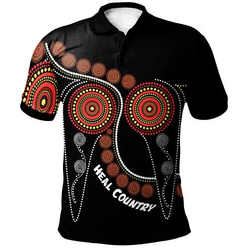 Australia Aboriginal Inspired Polo - Heal Country Australia Aboriginal Inspired Polo - Heal Country
