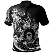 Australia Torres Strait Islands Inspired Polo Shirt - Torres Strait Islands in Wave (Black)
