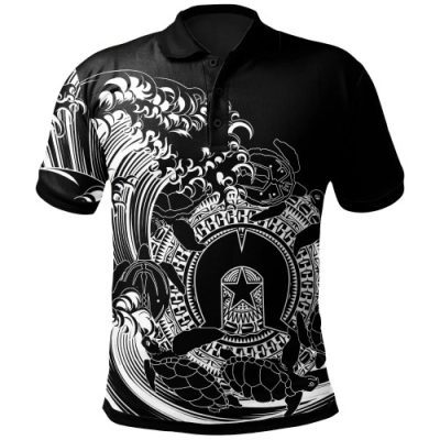 Australia Torres Strait Islands Inspired Polo Shirt - Torres Strait Islands in Wave (Black)