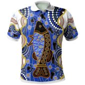 Australia Aboriginal Inspired Polo Shirt - Fish And Dot