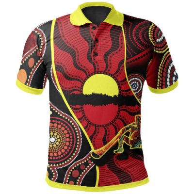Australia Polo Shirt - Australia Aboriginal Inspired Dots With Didgeridoo