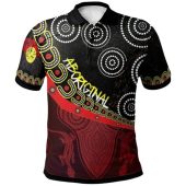 Australia Polo Shirt - Aboriginal Inspired Flags & Dot Acrylic Paint Style Naidoc