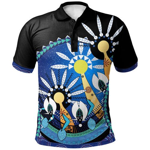 Australia Torres Strait Islander Polo Shirt - Dhari Mask Australia Torres Strait Islander Polo Shirt - Dhari Mask