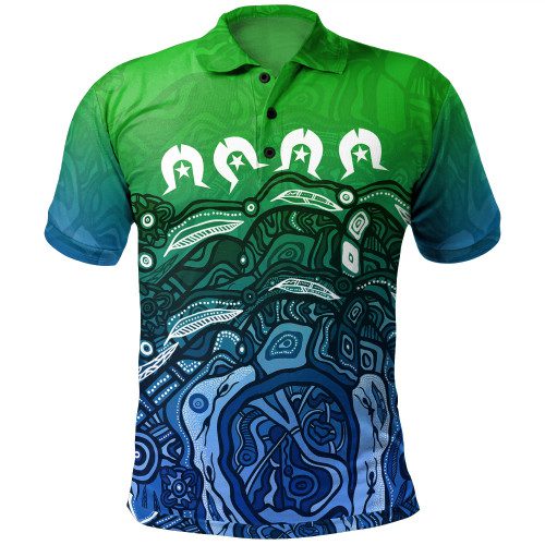 Australia Torres Strait Islands Polo Shirt - Blue Ocean Australia Torres Strait Islands Polo Shirt - Blue Ocean