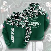 NFL New York Jets Green White Camo Pullover Hoodie