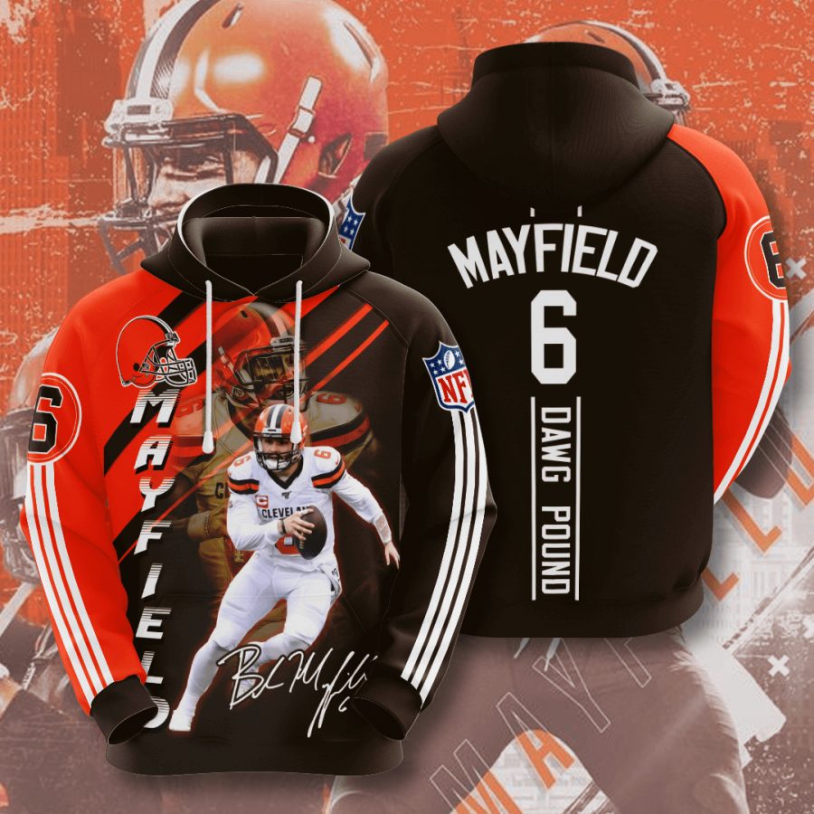 NFL Cleveland Browns Baker Mayfield 6 Pullover Hoodie NFL Cleveland Browns Baker Mayfield 6 Pullover Hoodie