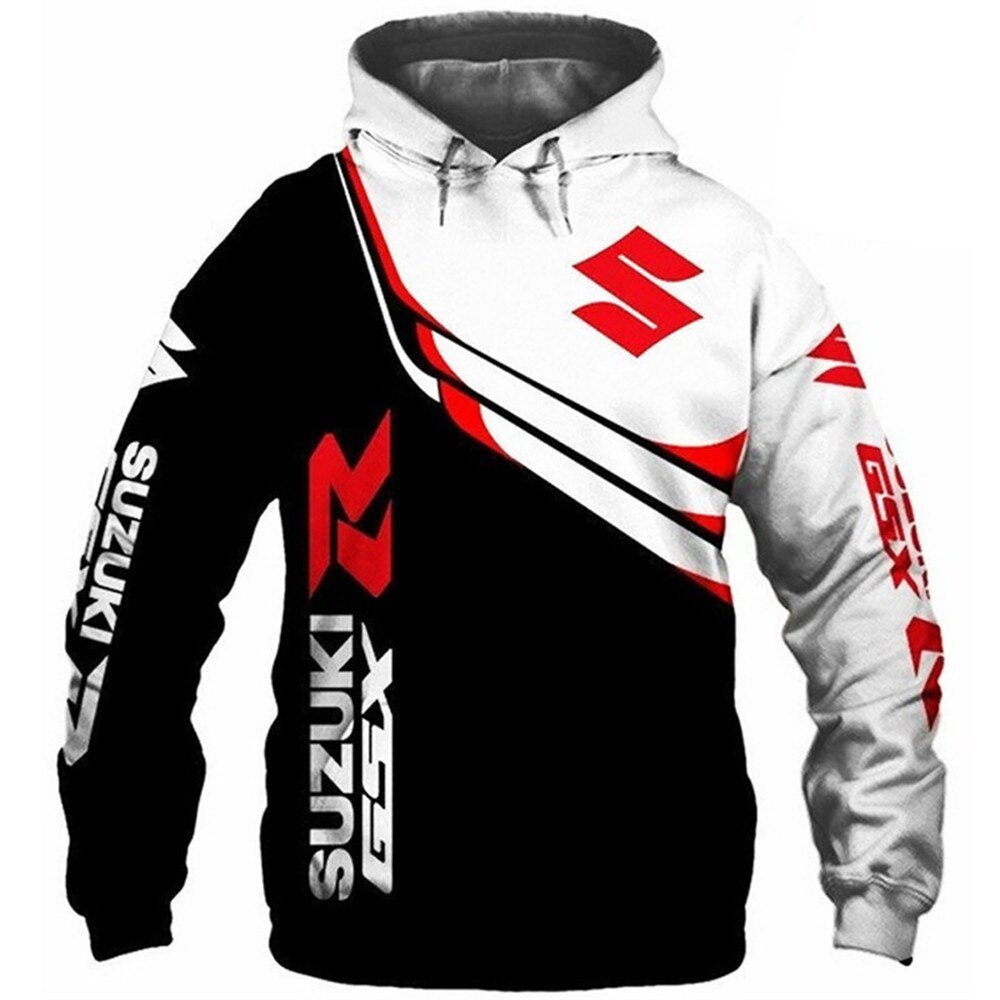 Suzuki Motorcycles Black White Pullover Hoodie Suzuki Motorcycles Black White Pullover Hoodie