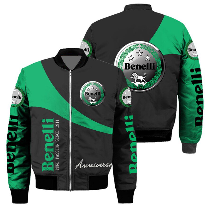 Benelli Green Black Bomber Jacket Benelli Green Black Bomber Jacket