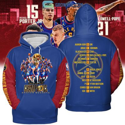 NBA Denver Nuggets Blue Red 2023 Champions Pullover Hoodie