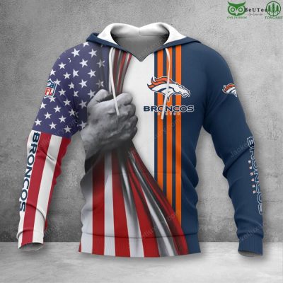 NFL Denver Broncos America Flag Pullover Hoodie V2