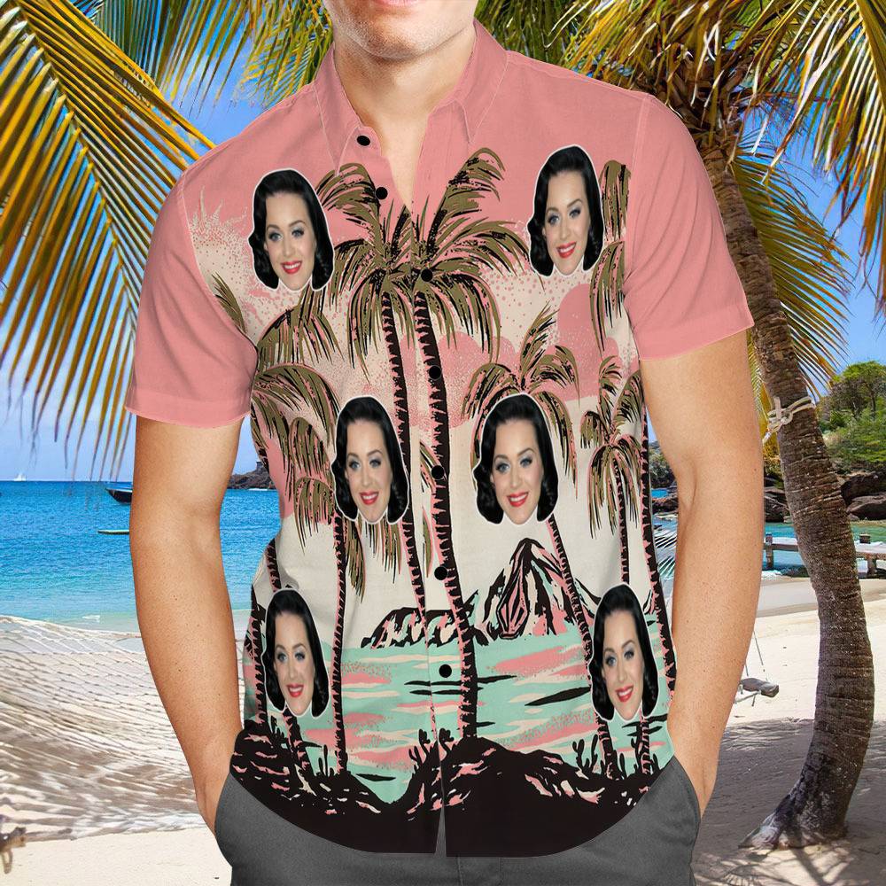 Katy Perry Pink Coconut Grove Hawaiian Shirt Katy Perry Pink Coconut Grove Hawaiian Shirt