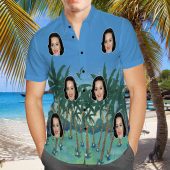 Katy Perry Blue Coconut Grove Hawaiian Shirt