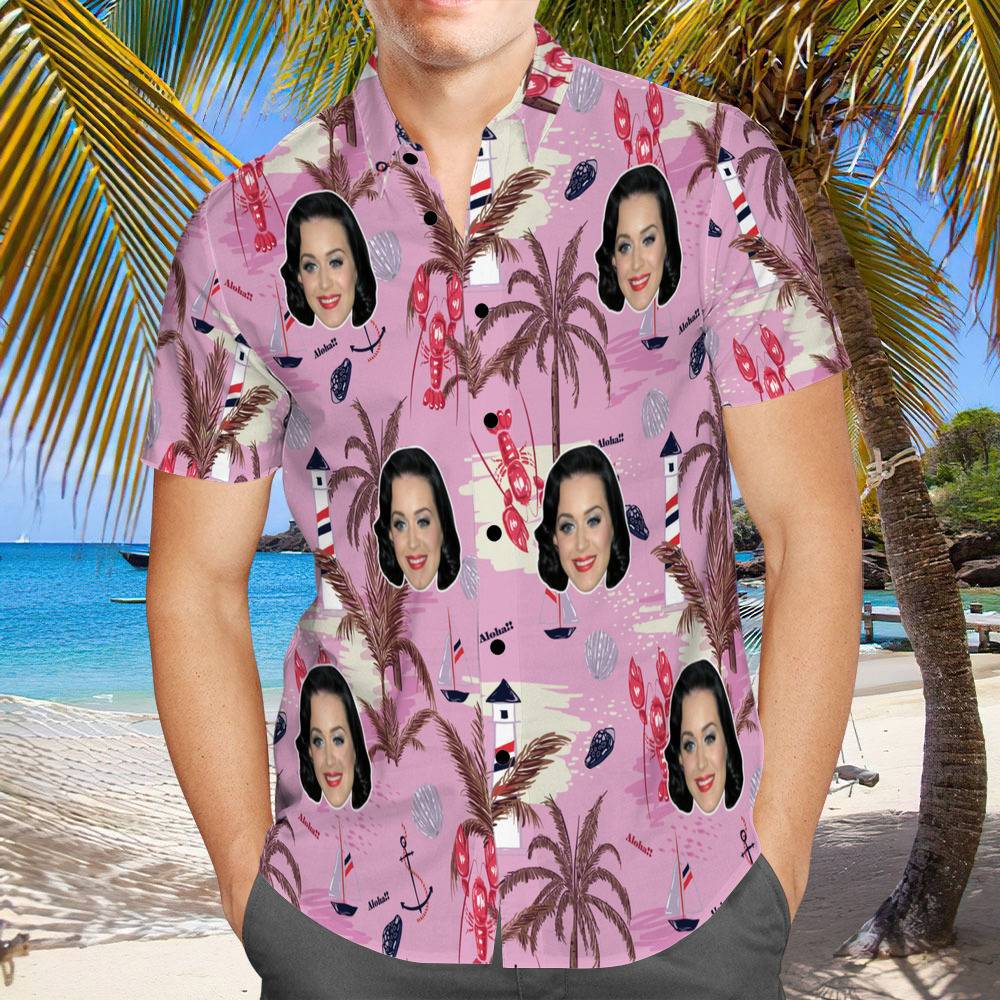 Katy Perry Pink Chinoiserie Hawaiian Shirt Katy Perry Pink Chinoiserie Hawaiian Shirt