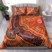 Australia Aboriginal Inspired Bedding Set - Bird Aboriginal Styled Dot Painting Artwork Bedding Set