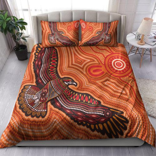 Australia Aboriginal Inspired Bedding Set - Bird Aboriginal Styled Dot Painting Artwork Bedding Set Australia Aboriginal Inspired Bedding Set - Bird Aboriginal Styled Dot Painting Artwork Bedding Set