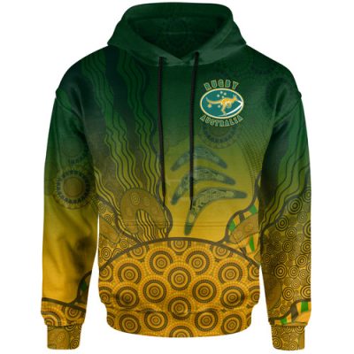 Wallabies Rugby Hoodie - Aboriginal Inspired Australian Hoodie